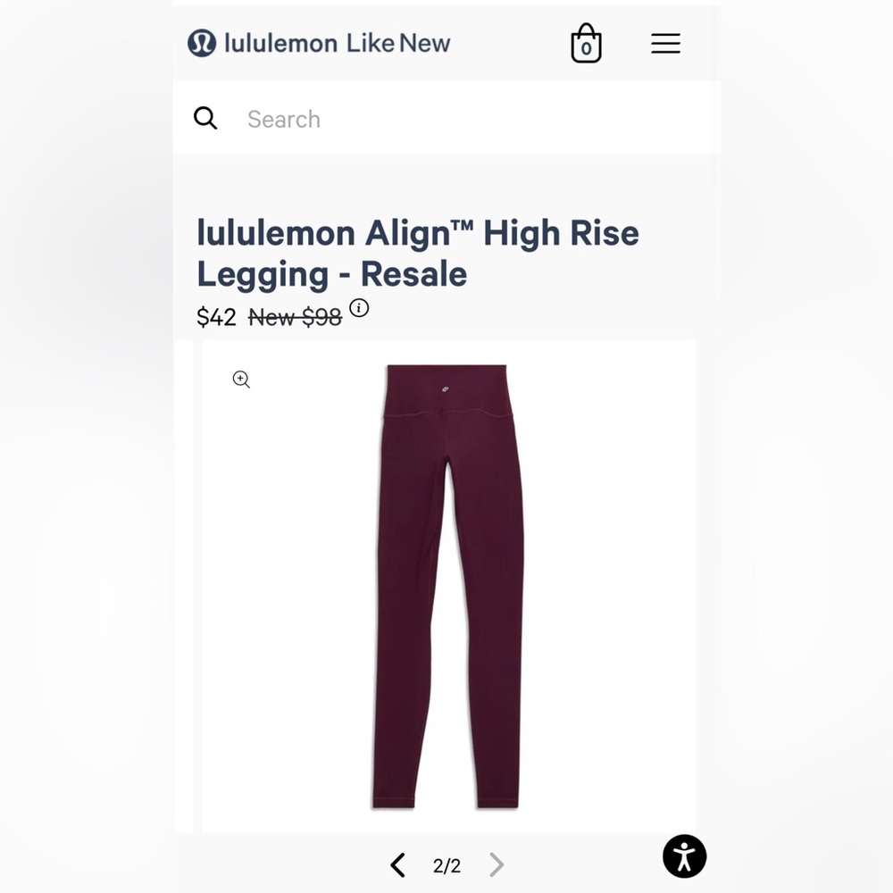 lululemon Align High Rise Legging Red / Maroon Size 4